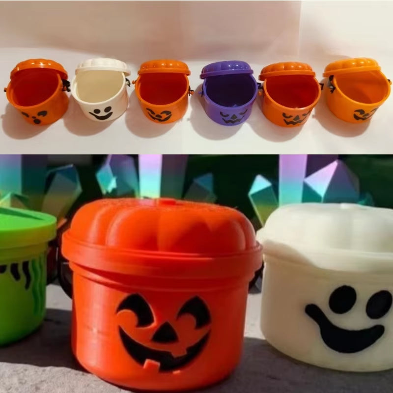 Halloween Pumpkins Small Bucket Mini Pumpkin Shape Candy Jar Basket Party Holiday Decorations Gift Trick or Treat Basket