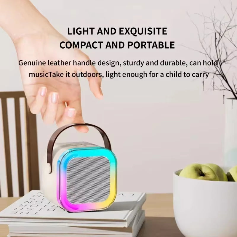 K12 KTV Karaoke Microphone Speaker Wireless Bluetooth Lecture Meeting Voice Box Mini Colorful Lights Audio Long Standby