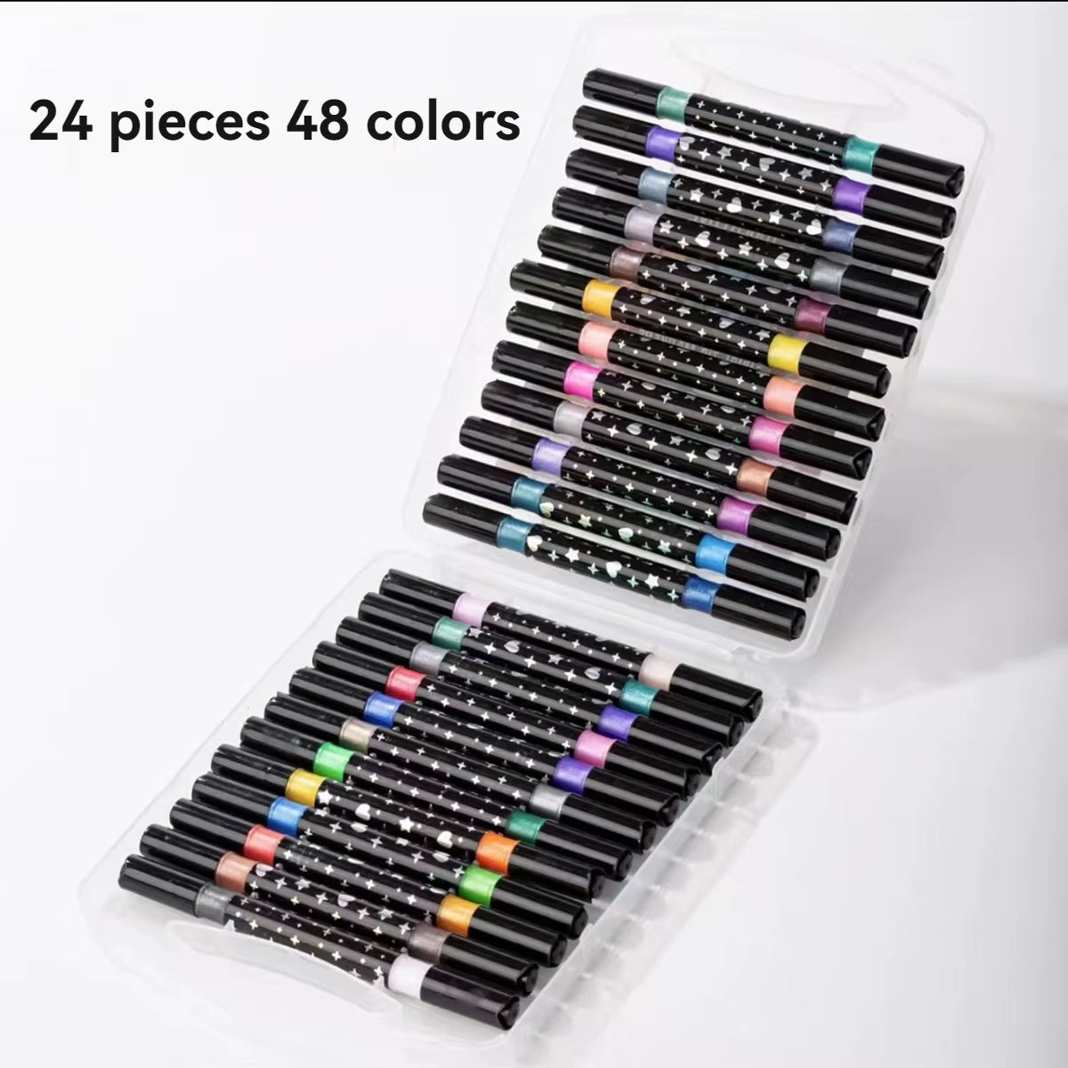 Double Tips Glitter Markers Pens Set, Bling Bling Marker Pen Quick Drying for Handbook, Diy Drawing,Coloring,And Poster Marker