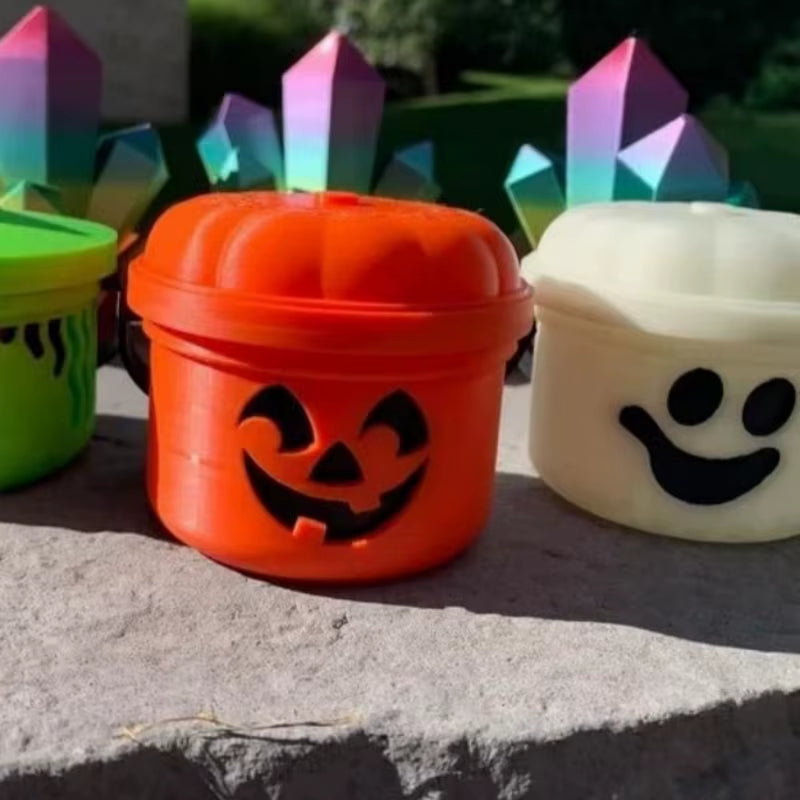 Halloween Pumpkins Small Bucket Mini Pumpkin Shape Candy Jar Basket Party Holiday Decorations Gift Trick or Treat Basket