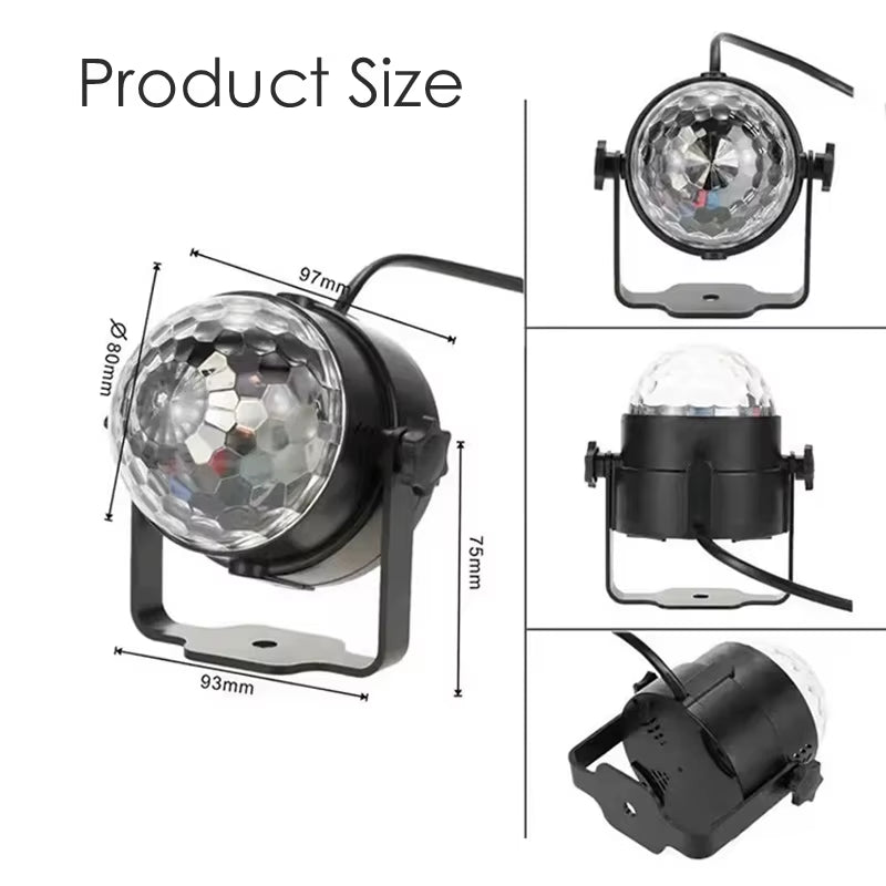 RGB Strobe Stage Night Light for Home KTV Party Club Bar Dance Christmas Gift Lighting Effect Sound-Activated Disco Ball Lamp