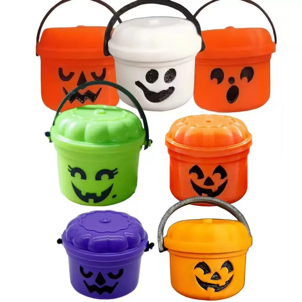 Halloween Pumpkins Small Bucket Mini Pumpkin Shape Candy Jar Basket Party Holiday Decorations Gift Trick or Treat Basket