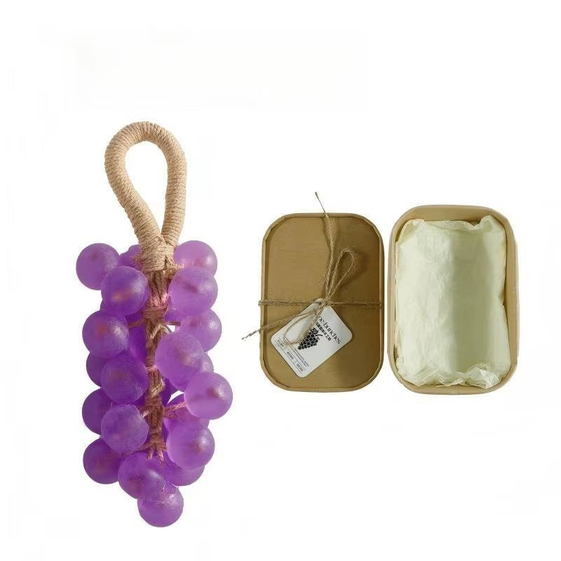 Handmade Soap Bar,Pearl Grape Bunches Bathing & Washing & Cleaning & Nourishing Gift Box Soap,Plant Extraction Mild Remove Dirt