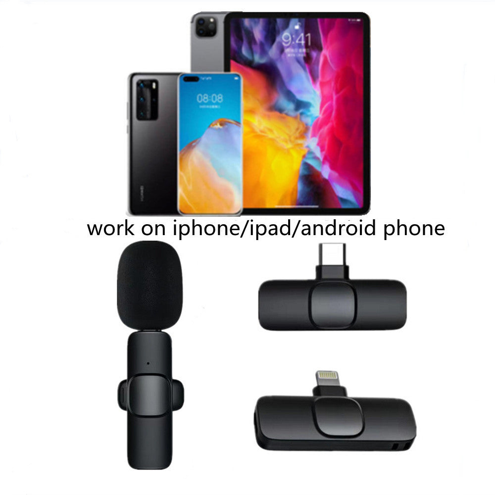 Portable Wireless Lavalier Microphone for iPhone & Android - Long Battery Life for Live Broadcasts & Gaming