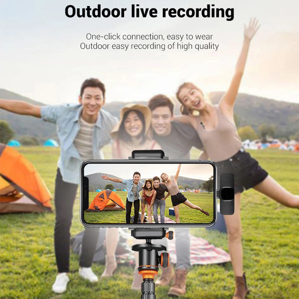 Portable Wireless Lavalier Microphone for iPhone & Android - Long Battery Life for Live Broadcasts & Gaming