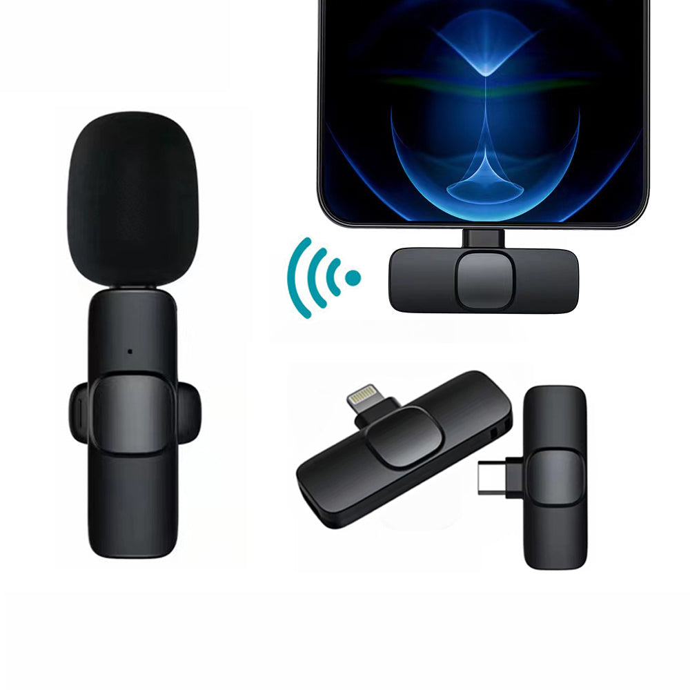 Portable Wireless Lavalier Microphone for iPhone & Android - Long Battery Life for Live Broadcasts & Gaming