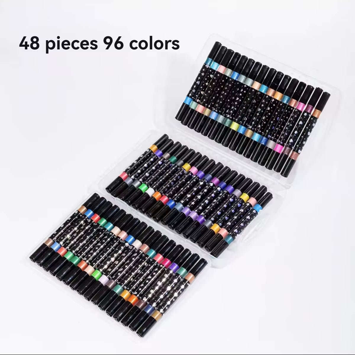 Double Tips Glitter Markers Pens Set, Bling Bling Marker Pen Quick Drying for Handbook, Diy Drawing,Coloring,And Poster Marker