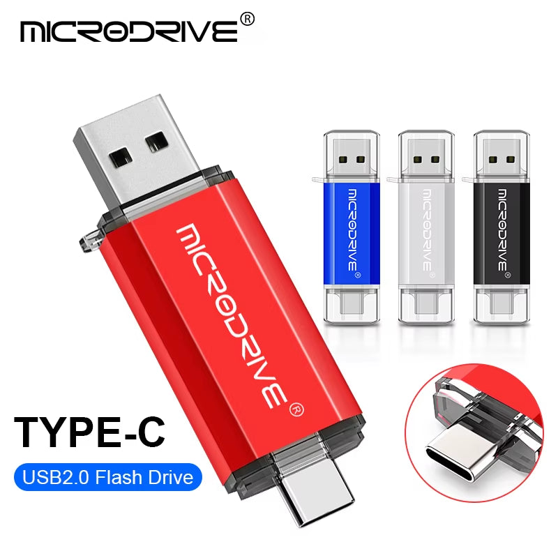 Versatile 2-in-1 Type C & Micro USB Flash Drive - High-Speed USB 2.0 Pen Drive in Multiple Capacities (4GB to 128GB)