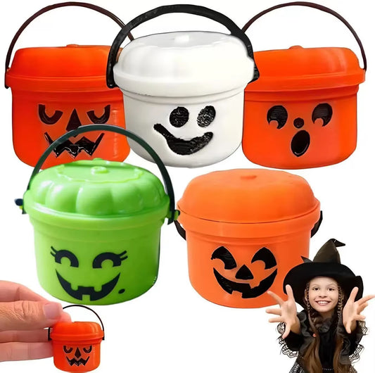 Halloween Pumpkins Small Bucket Mini Pumpkin Shape Candy Jar Basket Party Holiday Decorations Gift Trick or Treat Basket